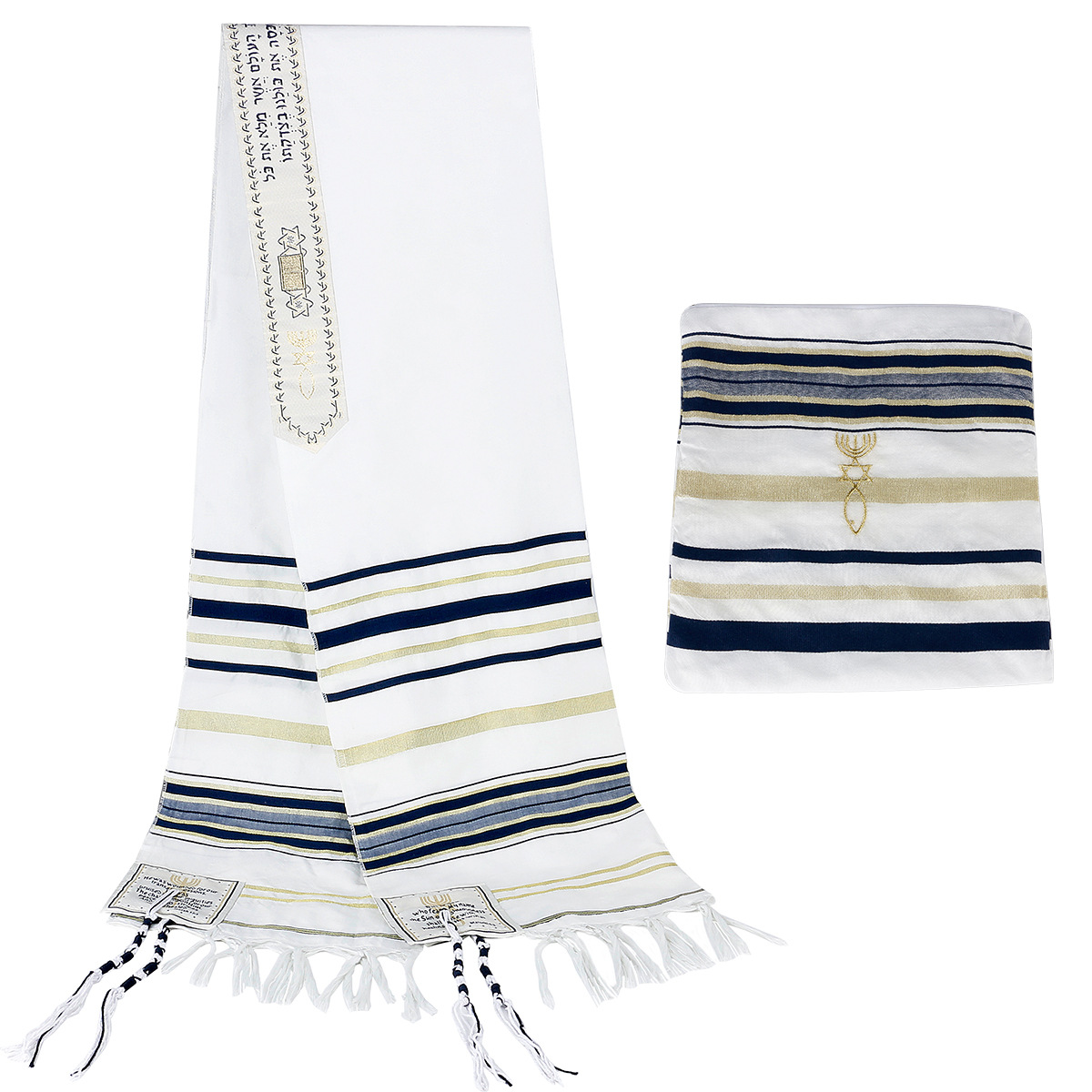 Jewish Tallit Israeli Prayer S - Ethnic Fashion For Men 评论和价格