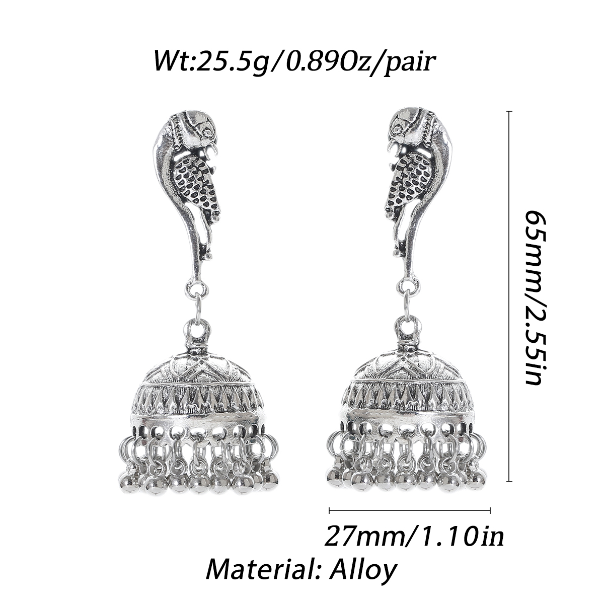 Ethnic Silver Color Peacock Be - Ethnic Indian Fashion 评论和价格