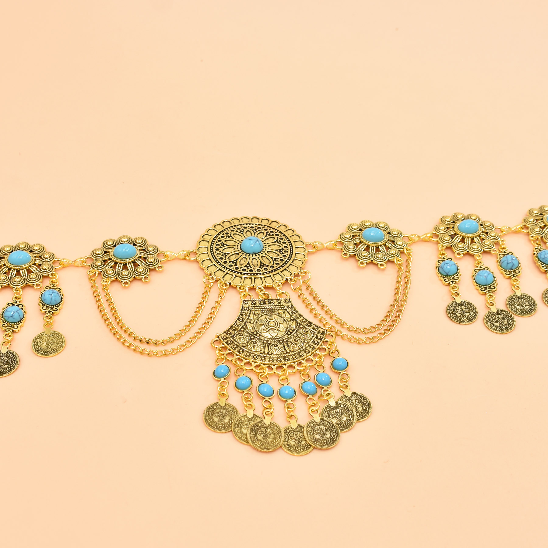 Retro Geometric Carving Waist  - Ethnic Indian Fashion 评论和价格