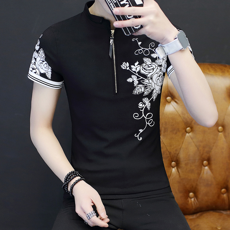 Fashionable Short Sleeve Stand - Urban Ethnic Fashion 评论和价格