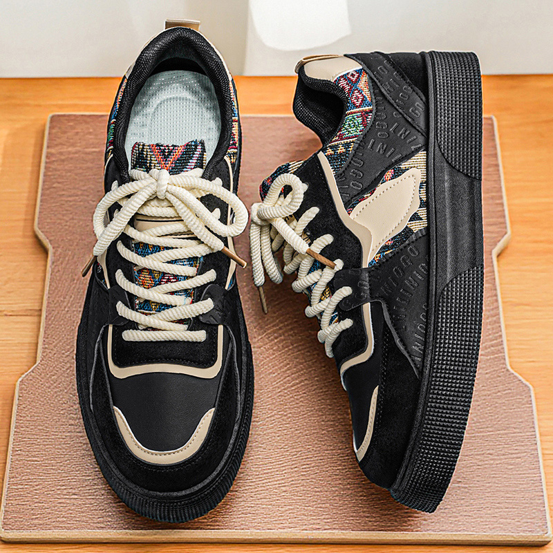 Men's Vintage Patchwork Platfo - Ethnic Fashion For Men 评论和价格
