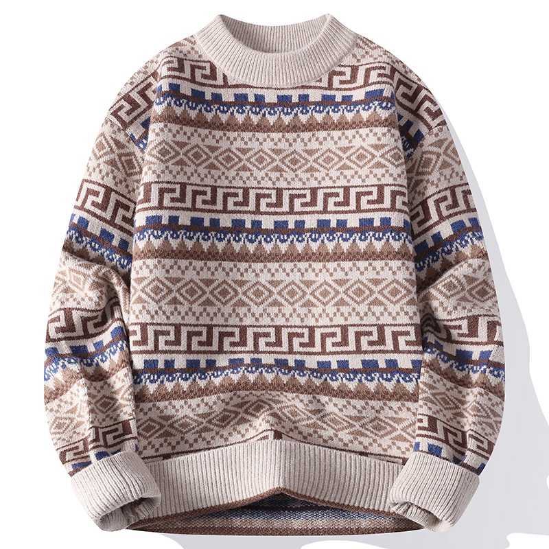 Trendy Men's Round Neck Sweate - Ethnic Fashion For Men 评论和价格