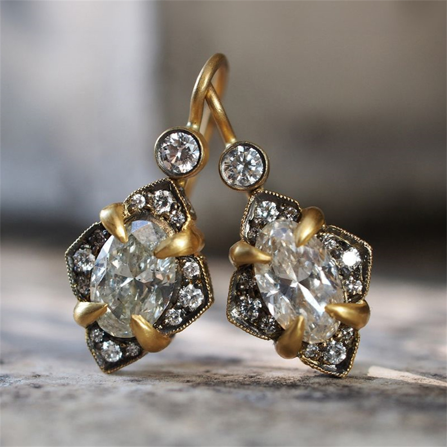 Vintage Inlaid White CZ Dangle - Ethnic Fashion Wear For Women 评论和价格